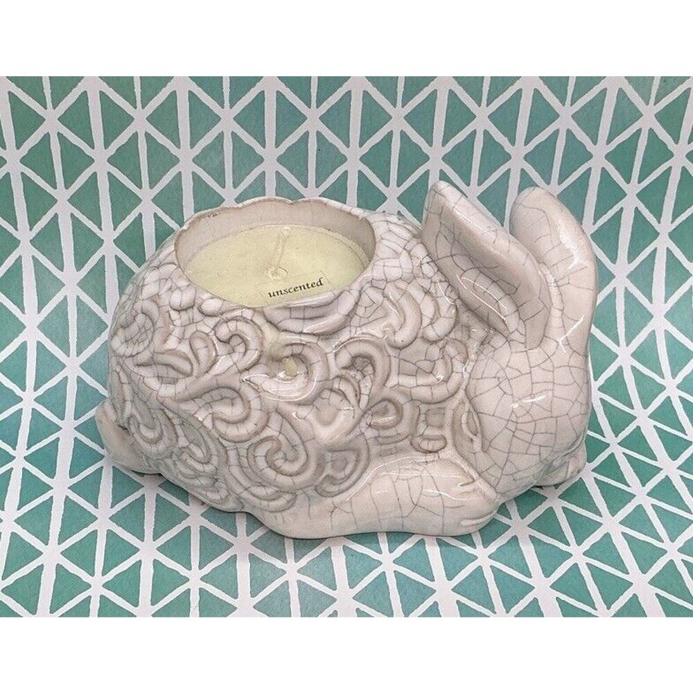 Ceramic Bunny Unscented Candle New